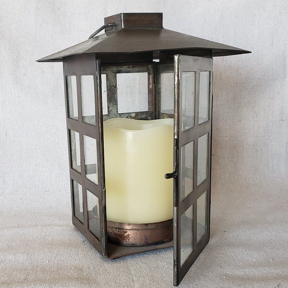 Vintage Other - Vintage Rustic Hanging Lantern w/Flameless Candle
